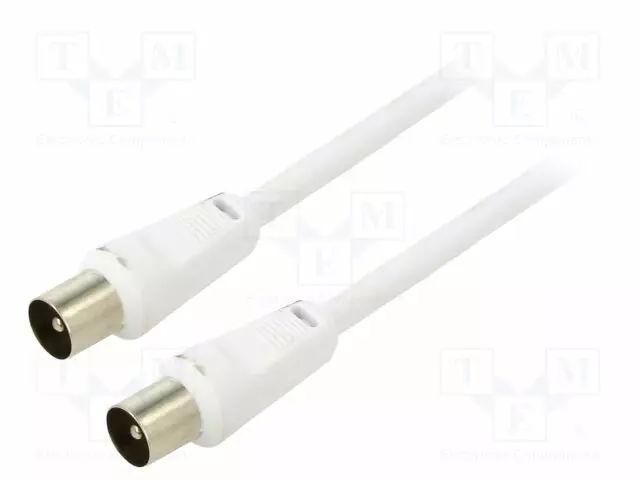 KAAPELI - 5M - KOAKSIAALIPISTOKE, 9,5MM,MOLEMMIN PUOLIN - PVC - 75OHM - Antennijohdot - GOOBAY-68149 - 1