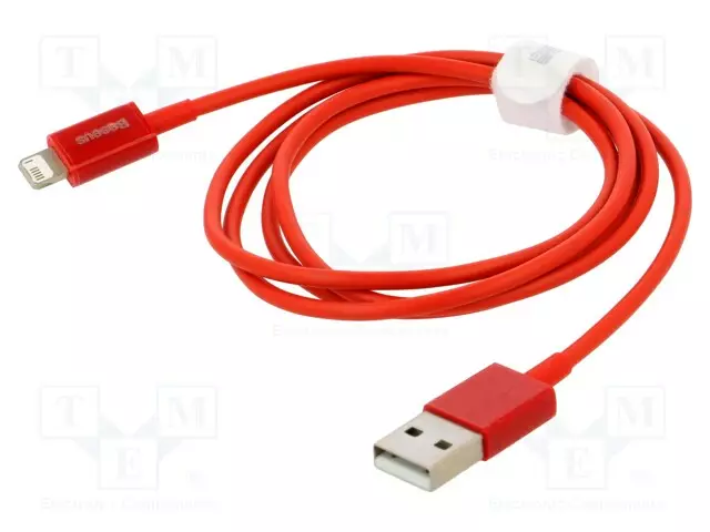 KAAPELI - APPLE LIGHTNING-PISTOKE,USB A PISTOKE - 1M - PUNAINEN - USB kaapelit ja adapterit - CALYS-A09 - 1