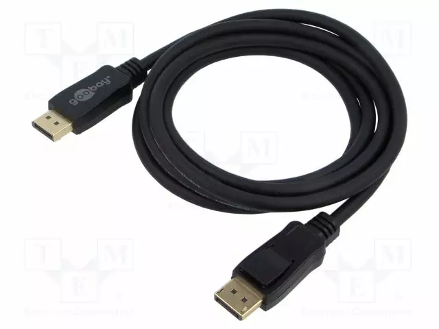 KAAPELI - DISPLAYPORT-PISTOKE,MOLEMMIN PUOLIN - PVC - PIT: 3M - MUSTA - HDMI, DVI, DisplayPort johdot - GOOBAY-74749 - 1