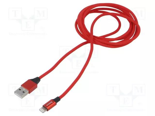 KAAPELI - HIGH SPEED,USB 2.0 - 1,8M - PUNAINEN - TEKSTIILI - USB kaapelit ja adapterit - CALYW-A09 - 1