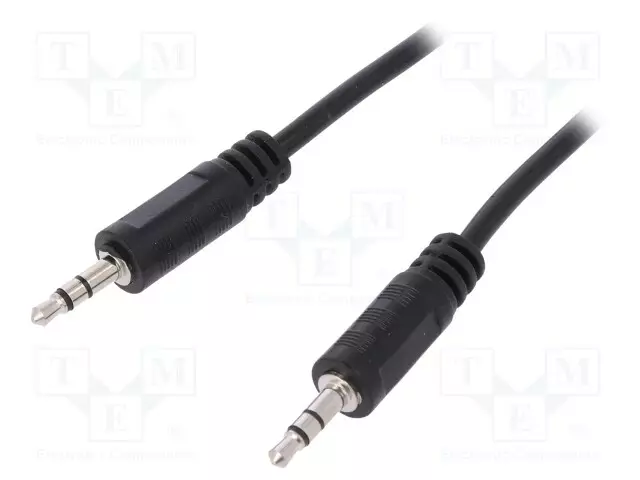 KAAPELI - JACK 3,5MM 3PIN PISTOKE,MOLEMMIN PUOLIN - 1M - MUSTA - Muut audio-videokaapelit - CA1049 - 1