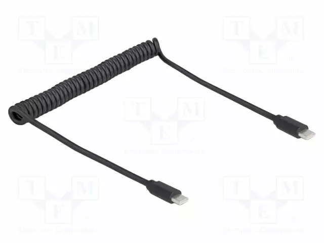 KAAPELI - KIERRE-USB 2.0 - USB C PISTOKE,MOLEMMIN PUOLIN - MUSTA - USB kaapelit ja adapterit - DELOCK-90369 - 1