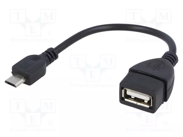 KAAPELI - OTG,USB 2.0 - USB A RASIA,USB B MIKROPISTOKE - 0,15M - USB kaapelit ja adapterit - AK-AD-09 - 1
