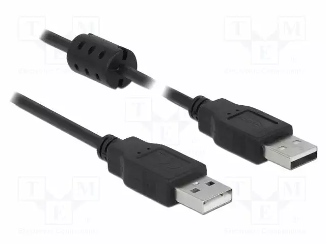 KAAPELI - USB 2.0 - USB A PISTOKE,MOLEMMIN PUOLIN - 1M - MUSTA - USB kaapelit ja adapterit - DELOCK-84889 - 1