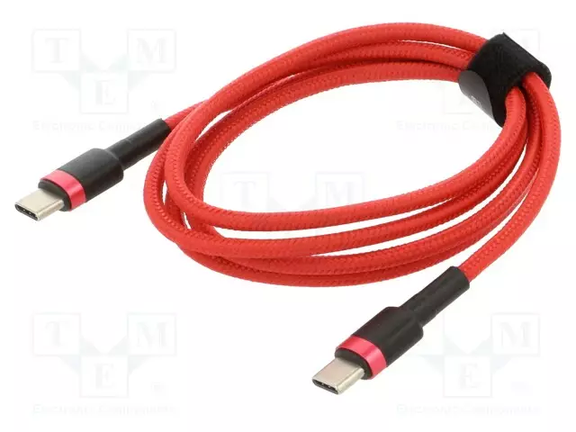 KAAPELI - USB C PISTOKE,MOLEMMIN PUOLIN - 1M - PUNAINEN - TEKSTIILI - USB kaapelit ja adapterit - CATKLF-G09 - 1