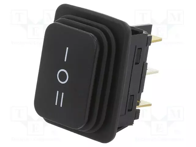 KEINUKYTKIN - DP3T - AS: 3 - ON-OFF-ON - 14A/250VAC - MUSTA - EI OLE - 1939 - Keinukytkimet - 1939.3119 - 1
