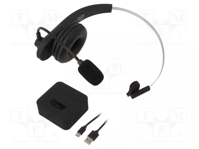 LANGATTOMAT KUULOKKEET MIKROFONILLA - MUSTA - USB C - LANGATON - Tietokoneen oheislaitteet - BT0059 - 1