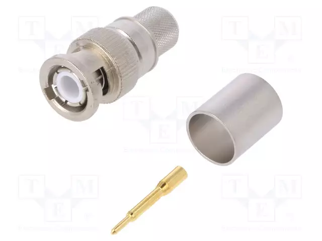 LIITIN: BNC - PISTOKE - UROS - SUORA - 50OHM - PURISTUS - RG213 - JOHTOON - BNC liittimet - J01000A0059 - 1