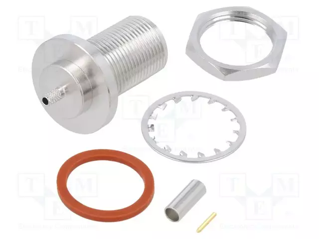 LIITIN: N - N LIITINAARAS - SUORA - 50OHM - PURISTUS - PTFE - KULLATTU - N liittimet - 172129 - 1