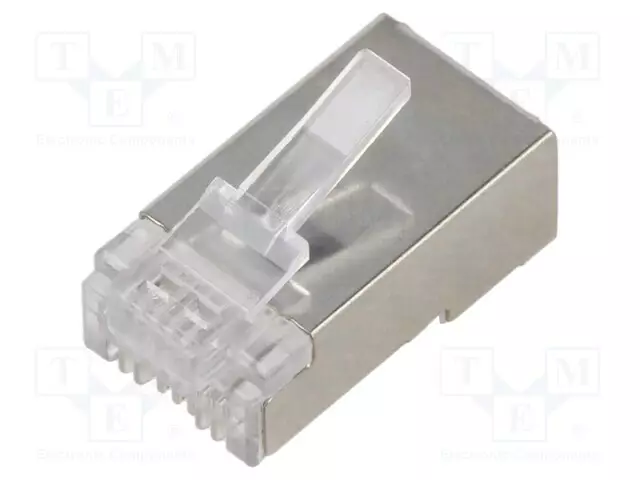 LIITIN: RJ45 - PISTOKE - PIN: 8 - CAT: 6 - SUOJATTU,LÄPIVIENTILIITIN - RJ liittimet - 54549 - 1