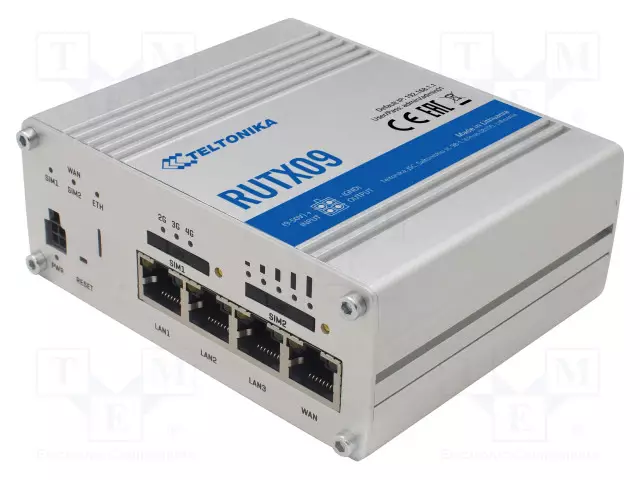MODUULI: ROUTER LTE - DDR3 - 256MBFLASH,256MBSRAM - GNSS - IP30 - M2M (GPRS/HSPA/LTE) moduulit - RUTX09 - 1