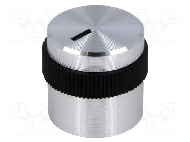 NUPPI - ILMAISINTEN KANSSA - ALUMIINI,MUOVI - ØAKSELIN: 4MM - Potentiometrien nupit - A1416449 - 1