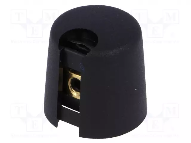 NUPPI - ILMAISINTEN KANSSA - MUOVI - ØAKSELIN: 4MM - Ø16X16MM - MUSTA - Potentiometrien nupit - A1016049 - 1