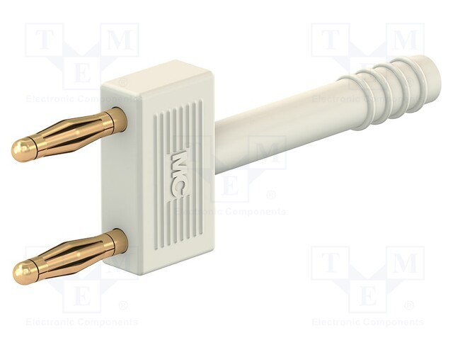 LABORATORY CONNECTOR: 2MM BANANA - STACKABLE SAFETY SHUNT - VALKOINEN - Banaaniliittimet 2mm - KS2-10L-29 - 1