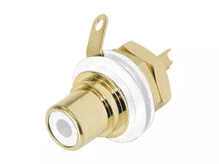 REAN - PHONO RECEPTACLE (RCA) - GOLD PLATED CONTACTS - WHITE - RCA liittimet - NYS367-9 - 1