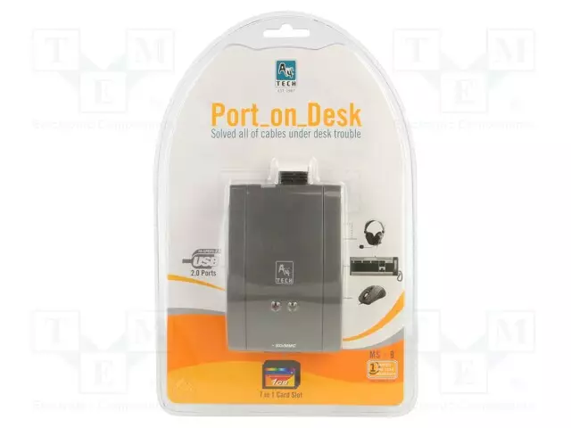 USB HUB - USB 2.0 - MINISD,MMC,RS MMC,SD - MUSTA - PORTTIEN LUKU: 3 - Tietokonetarvikkeet - muut - A4-MS-9 - 1