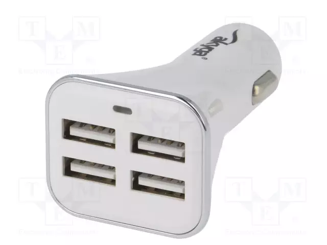 USB VIRTALÄHDE - USB A RASIA X4 - VIRTALÄHT.JÄNN: 12÷24VDC - Autopistokelaturit ja virtalähteet - AK-CH-09 - 1