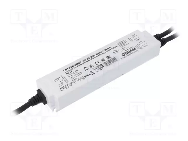 VIRTALÄHDE: IMPULSSI - LED - 20W - 24VDC - 830MA - 198÷264VAC - IP66 - 83% - LED teholähteet - 4052899545809 - 1