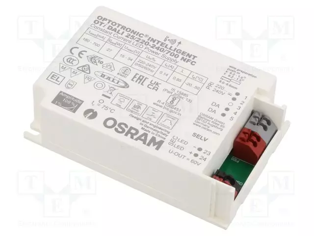VIRTALÄHDE: IMPULSSI - LED - 27W - 15÷54VDC - 180÷700MA - 220÷240VAC - LED teholähteet - 4062172017909 - 1