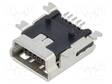 USB B MINI LIITIN SMT - PIN: 5 - VAAKASUORA - USB 2.0 - 1A - USB liittimet - USB206605RBHM1501A - 1