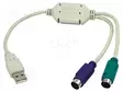 ADAPTERI - USB 1.1 - PS/2 PISTORASIA X2,USB A PISTOKE - VALKOINEN - USB kaapelit ja adapterit - AU0004A - 1
