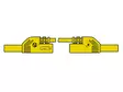 CONTACT PROTECTED MEASURING LEAD 25cm, YELLOW, ONWARD OUTLET 4mm - MLB-SH/WS25/1 - Hirschman mittajohdot - HM0431S25A - 1