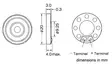KAIUTIN 8ohm 0,25W 20mm PYÖREÄ - Pienoiskaiuttimet - CS20A - 2