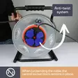 PROFESSIONAL NEOPRENE CABLE REEL WITH ANTI-TWIST SYSTEM - 25 m - 3G2.5 - 4 SOCKETS - FRENCH SOCKET - Johtokelat - ECR25NP25A - 7