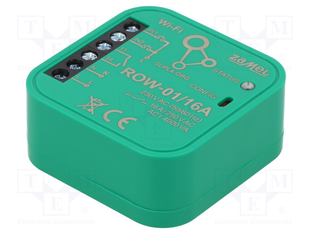 1-KANAVAINEN OHJAIN - SMART HOME - RASIA-ASENNUS - 230VAC - IP20 - SUPLA - IN: 1 - Rakennusautomatiikka - ROW-0116A - 1