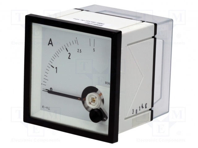 AMPEERIMITTARI - PANEELIASENNETTAVA - I AC: 0÷2,5A,5A - TRUE RMS - LUOKKA: 1,5 - Analogiset paneelimittarit - EQN72-2.55A - 1