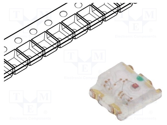 LED - RGB - SMD - 0603 - 1,6÷2,4/2,4÷3,4/2,6÷3,4VDC - 1,6X1,5X0,5MM - Pintaliitos LED - OSTB0603C1C-A - 1