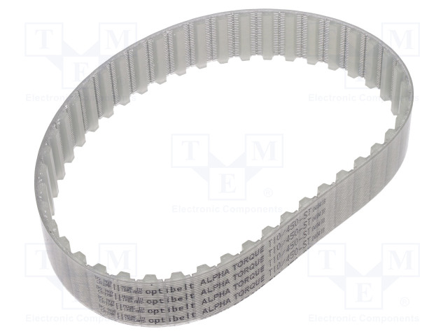 HAMMASHIHNA - T10 - W: 25MM - H: 4,5MM - LW: 450MM - POLYURETAANI - Hihnat ja hihnapyörät - T10-450-25-77ZA - 1
