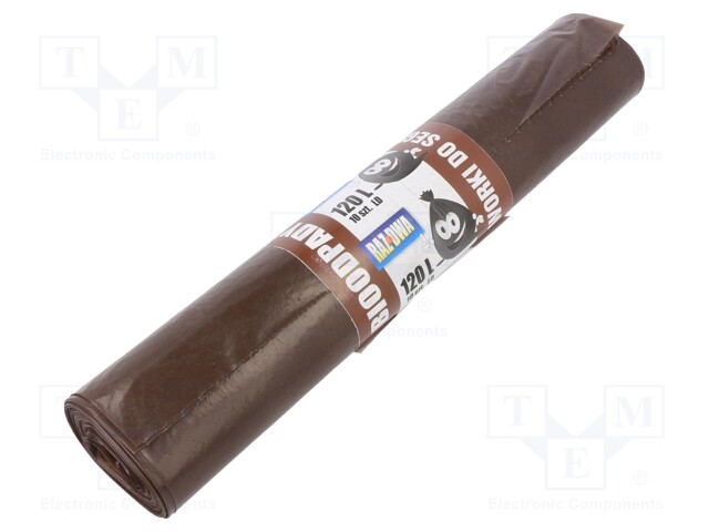 JÄTESÄKIT - POLYETEENI LD - RUSKEA - 120L - 10KPL - Pakkaaminen ja suojaus - PL.03-02-12611A - 1