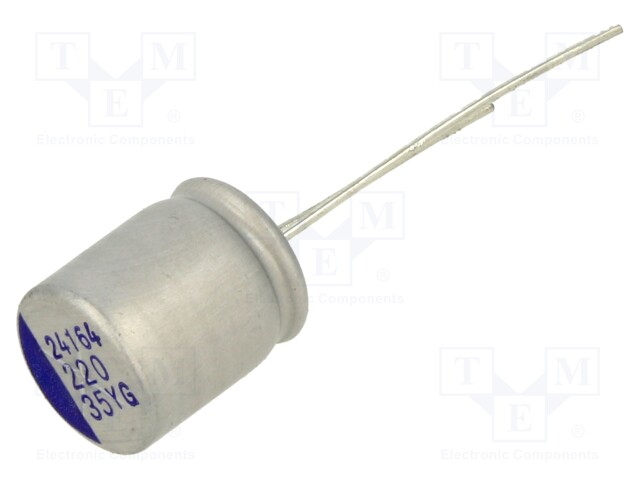 KONDENSAATTORI: HYBRIDI-THT - -55÷125°C - ±20% - Ø10X12MM - 220UF - THT-hybridikondensaattorit - YG1V227M10012PA - 1