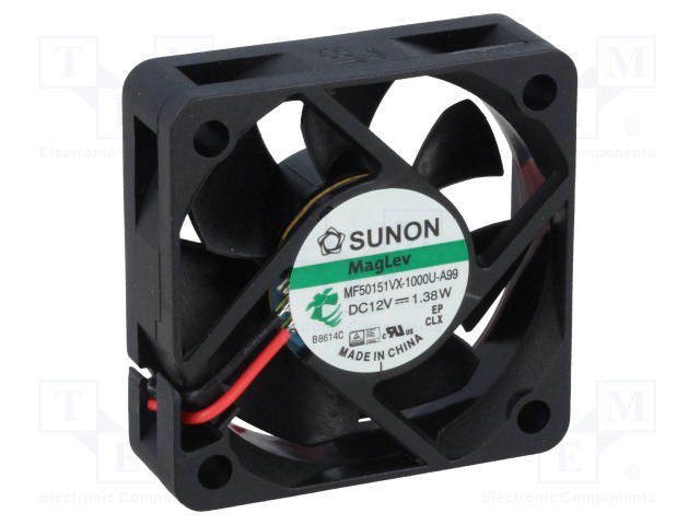LAITETUULETIN - DC - 12VDC - 50X50X15MM - 31,43M3/H - 38,1DBA - DC 12V tuulettimet - MF50151VX-A99-A - 1