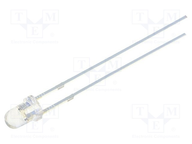 LED - KELTAINEN - 3MM - 1120÷1560MCD - 30° - ETUOSA: KUPERA - 1,8÷2,6VDC - Pyöreät LEDit - OSYYJ23131A - 1