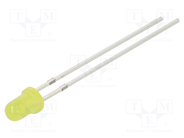 LED - KELTAINEN - 3MM - 150÷220MCD - 60° - ETUOSA: KUPERA - 1,8÷2,2VDC - Pyöreät LEDit - OSY5PA3164A-1MA - 1