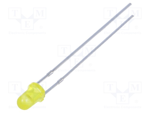 LED - KELTAINEN - 3MM - 40MCD - 40° - ETUOSA: KUPERA - 1,8÷2,6VDC - Pyöreät LEDit - FYL-3014YD1A - 1