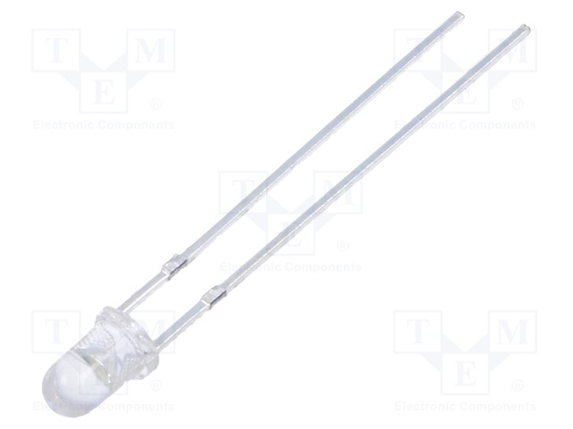 LED - KYLMÄVALKOINEN - 3MM - 8000÷15000MCD - 30° - ETUOSA: KUPERA - 9500K - Pyöreät LEDit - FYL-3014UWC1A - 1