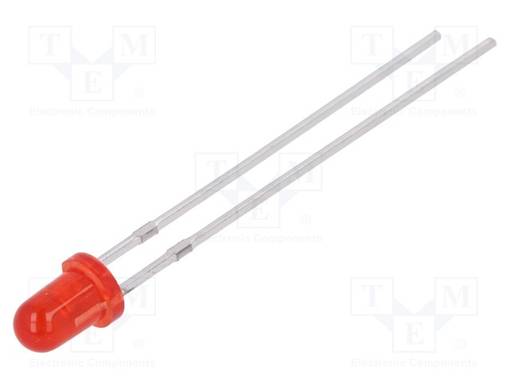 LED - PUNAINEN - 3MM - 10MCD - 40° - ETUOSA: KUPERA - 1,8÷2,6VDC - Pyöreät LEDit - FYL-3014HD1A - 1