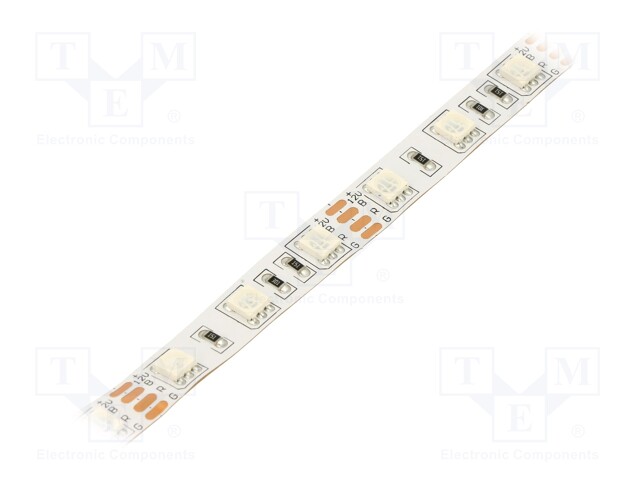 LED-NAUHA - RGB - 5050 - LED/M: 60 - 10MM - VALKOINEN PCB - IP20 - 14,4W/M - LED nauhat ja modulit - HH-RGBGI-5050FNA - 1