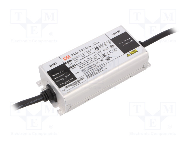 LED VIRTALÄHDE - 100W - 71÷142VDC - 0,35÷1,05A - IP67 - XLG - LED teholähteet - XLG-100-L-A - 1