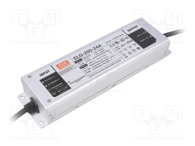 VIRTALÄHDE: IMPULSSI - LED - 200W - 24VDC - 4,2÷8,4A - 100÷305VAC - IP65 - LED teholähteet - ELG-200-24A - 1