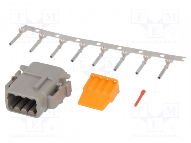 LIITIN: JOHTO-JOHTO - PISTOKE - NAARAS - DTM - PIN: 8 - IP68 - JOHTOON - Ajoneuvoliittimet - S-DTM06-08SA - 1