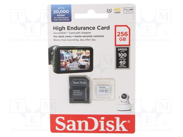 MUISTIKORTTI - MICROSDXC - 256GB - UHS I U3 V30 - R: 100MB/S - W: 40MB/S - Muistikortit - SDSQQNR-256G-GN6IA - 1