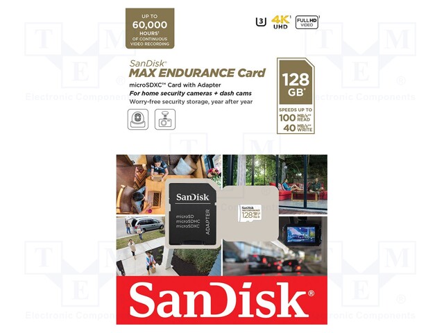 MUISTIKORTTI - MICROSDXC - 128GB - UHS I U3 V30 - R: 100MB/S - W: 40MB/S - Muistikortit - SDSQQVR-128G-GN6IA - 1
