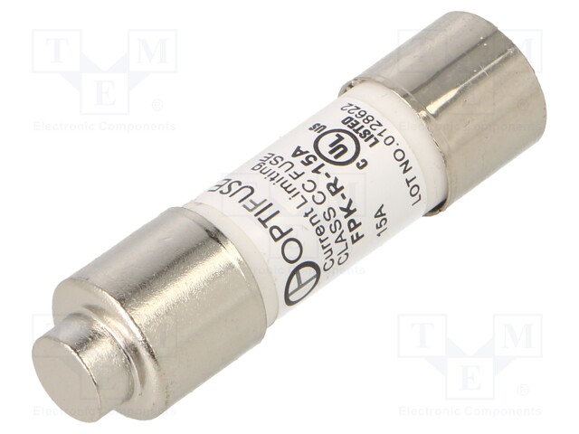 15A - 600VAC - 600VDC - NOPEA - 10,4X38,1MM - Sulakkeet 10,3x38mm - FPK-R-15A - 1