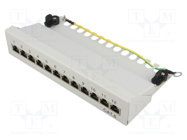 LIITIN: RJ45 - PATCH PANEL - CAT: 6 - HARMAA - PORTTIEN LUKU: 12 - RJ liittimet - LOG-NP0017A - 1