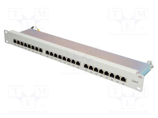 LIITIN: RJ45 - PATCH PANEL - CAT: 6 - RACK - HARMAA - PORTTIEN LUKU: 24 - RJ liittimet - LOG-NP0040A - 1