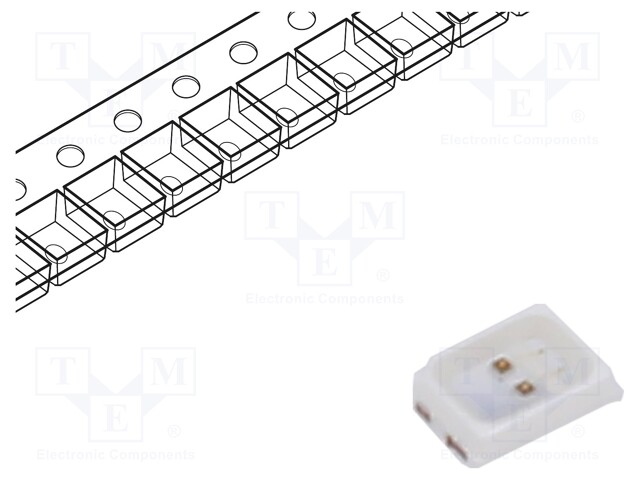 LED - PUNAINEN - SMD - 2016 - 1120÷1560MCD - 1,8÷2,6VDC - 2X1,6X0,6MM - Pintaliitos LED - OSR52016C1A-60MA - 1